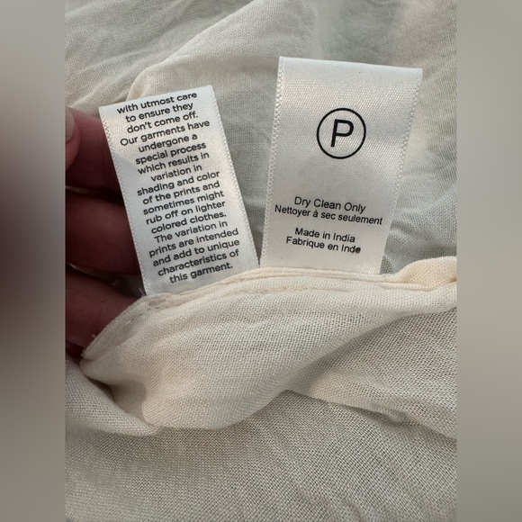 HEMANT & NANDITA Sidra Mini Dress Metallic Babydoll Flowy Sleeves XS ^FLAW* - Picture 9 of 11